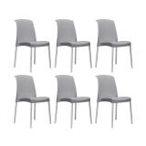 SCAB DESIGN Chaise Jenny lot de 6 chaises gris clair