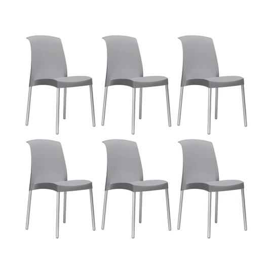 SCAB DESIGN Chaise Jenny lot de 6 chaises gris clair