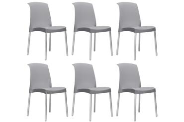 SCAB DESIGN Chaise Jenny lot de 6 chaises gris clair