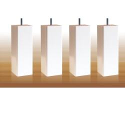 MRG Jeu de pieds Carré Carre H15cm L5cm laque blanc filetage 8mm