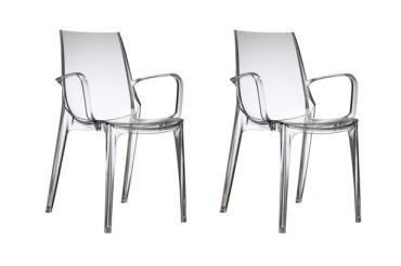 SCAB DESIGN Fauteuil Lot de 2 fauteuils Vanity transparent