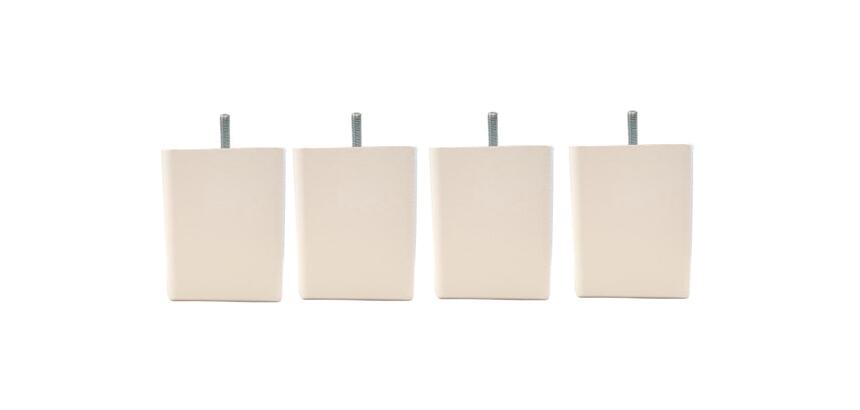 MRG Jeu de pieds Carré Carre H 10 cm L 8 cm gris souris filetage 8 mm