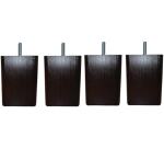 MRG Jeu de pieds Carré Carre H 10 cm L 8 cm gris souris filetage 8 mm