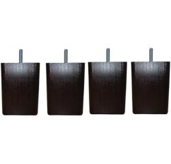 MRG Jeu de pieds Carré Carre H10cm L8cm wengé filetage 8mm