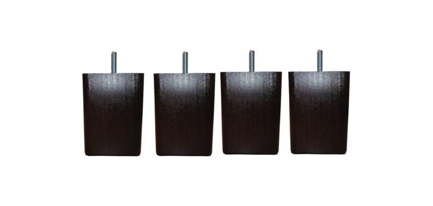 MRG Jeu de pieds Carré Carre H 10 cm L 8 cm gris souris filetage 8 mm