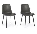 BIZZOTTO Chaise Lot de 2 C. Kyra Pu anthracite vintage