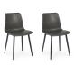 BIZZOTTO Chaise 2 Chaises Kyra Pu Anthracite Vintage