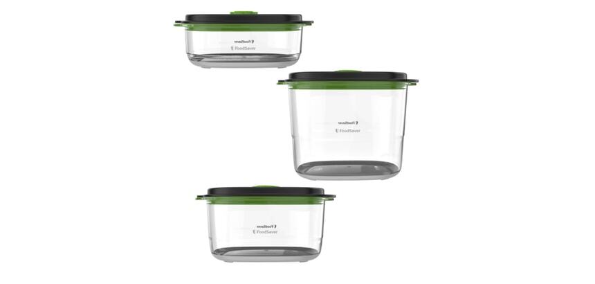 Pack Boîtes fraîcheur 0,7 L + 1,2 L + 1,8 L pour machine sous vide Foodsaver, FFC026X01
