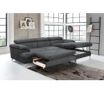 CONCEPT1 Canapé lit David 3 places angle convertible gris 140 cm