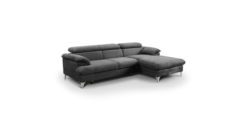 CONCEPT1 Canapé lit David 3 places angle convertible gris 140 cm