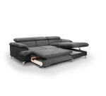 CONCEPT1 Canapé lit David 3 places angle convertible gris 140 cm