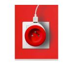 WATT&CO Chargeur secteur USB intégré - rouge - Câble 3 en 1 fourni