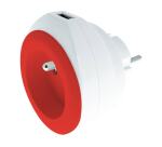 WATT&CO Chargeur secteur USB intégré - rouge - Câble 3 en 1 fourni