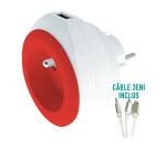 WATT&CO Chargeur secteur USB intégré - rouge - Câble 3 en 1 fourni