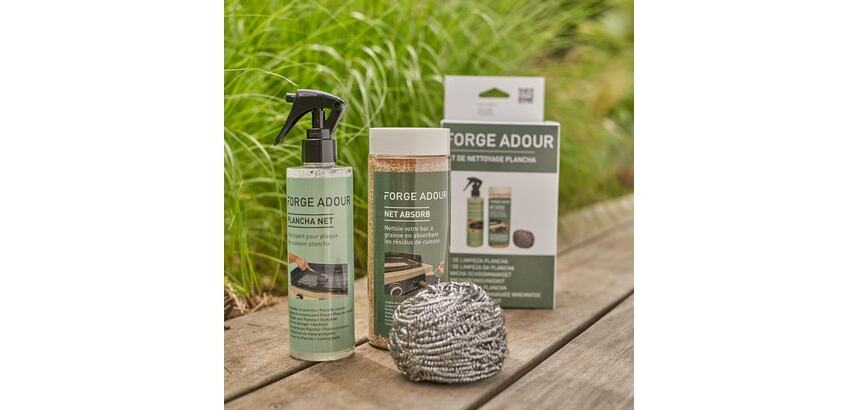 FORGE ADOUR Accessoire plancha Kit : Boule Inox, Plancha net et Net absorb