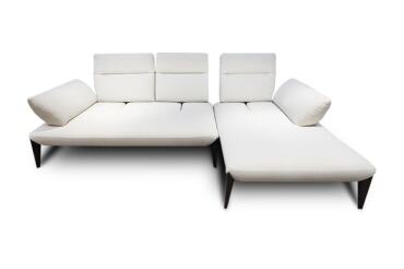 EGOITALIANO Canapé microfibre Caveoso angle droit coloris beige