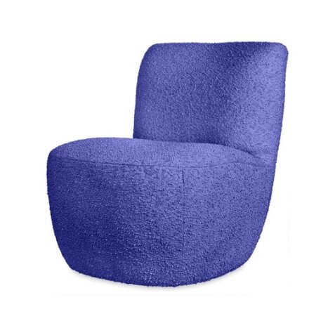 OPJET PARIS Fauteuil tissu Fauteuil Eve bouclette bleu