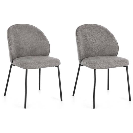 BIZZOTTO Chaise Lot de 2 chaises Wendy Gris foncé