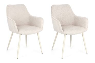 BIZZOTTO Chaise Lot de 2 chaises AC-ACC CORA Beige/Beige