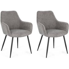 BIZZOTTO Chaise Lot de 2 chaise Cora Noir/Gris foncé