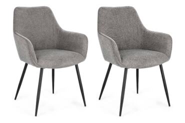 BIZZOTTO Chaise Lot de 2 chaise Cora Noir/Gris foncé