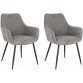 BIZZOTTO Chaise Lot de 2 chaise Cora Noir/Gris foncé