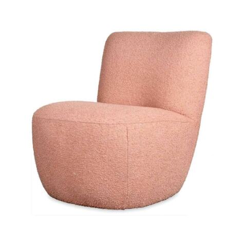 OPJET PARIS Fauteuil tissu Fauteuil Eve bouclette rose poudré