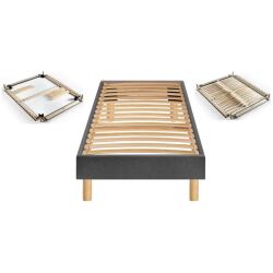 MERINOS Sommier  90 x 200 Self Kit chine gris anthracite 0920