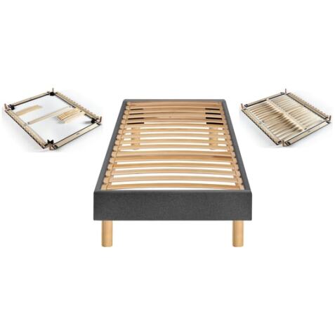 MERINOS Sommier  90 x 200 Self Kit chine gris anthracite 0920