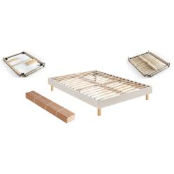 MERINOS Sommier 140 x 200 Self Kit tisse sable blanc 1420