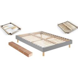 MERINOS Sommier 140 x 200 Self Kit chine gris clair 1420