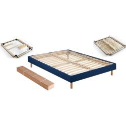 MERINOS Sommier 140 x 200 Self Kit chine bleu nuit 1420