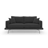 ALTEREGO DIVANI Canapé tissu Logan 2 places max 198 cm Noir