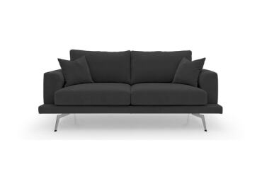 ALTEREGO DIVANI Canapé tissu Logan 2 places max 198 cm Noir