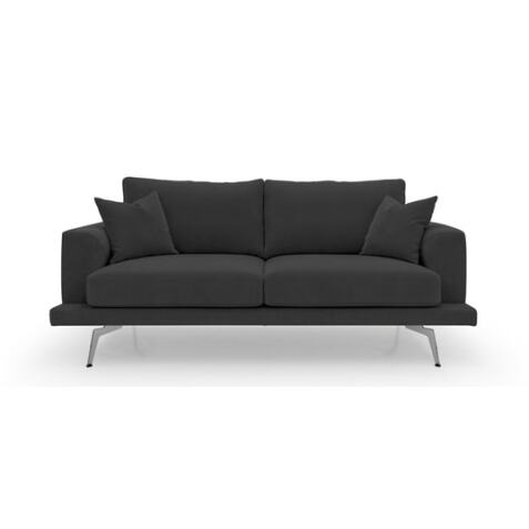 ALTEREGO DIVANI Canapé tissu Logan 2 places max 198 cm Noir