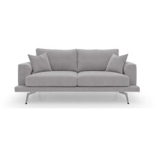 ALTEREGO DIVANI Canapé tissu Logan 2 places max 198 cm  Gris clair