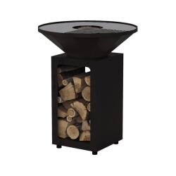 OYAT Brasero de cuisson B.B.O 58 Noir, Acier thermolaqué, diamètre 58 cm