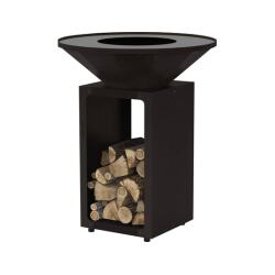 OYAT Brasero de cuisson B.B.O 78 Noir, Acier thermolaqué, diamètre 78 cm