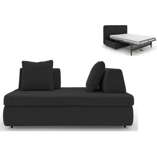 ALTEREGO DIVANI Canapé lit tissu Stone canapé convertible 140 cm Noir