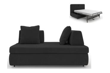 ALTEREGO DIVANI Canapé lit tissu Stone canapé convertible 140 cm Noir