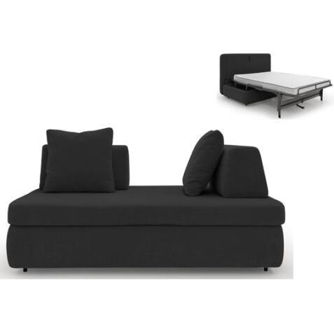 ALTEREGO DIVANI Canapé lit tissu Stone canapé convertible 140 cm Noir