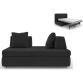 ALTEREGO DIVANI Canapé lit tissu Stone canapé convertible 140 cm Noir