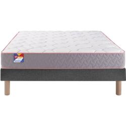 MERINOS Ensemble Matelas Sommier 140 x 190 Au lit 140x190 + sommier anthracite + pieds