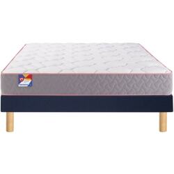 MERINOS Ensemble Matelas Sommier 140 x 190 Au lit 140x190 + sommier bleu + pieds