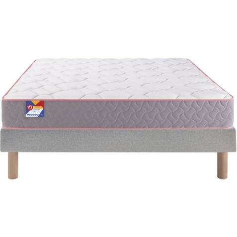 MERINOS Matelas 160 x 200 Au lit 160x200 + sommier gris clair + pieds