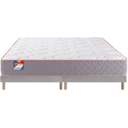MERINOS Ensemble Matelas Sommier 160 x 200 Au lit 160x200 + 2 sommiers anthracite pieds