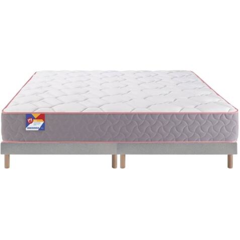 MERINOS Ensemble Matelas Sommier 160 x 200 Au lit 160x200 + 2 sommiers anthracite pieds