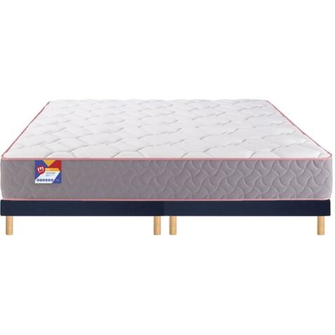 MERINOS Ensemble Matelas Sommier 160 x 200 Au lit 160x200 + 2 sommiers bleu pieds