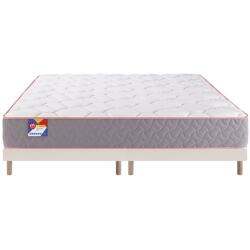 MERINOS Ensemble Matelas Sommier 160 x 200 Au lit 160x200 + 2 sommiers sable pieds