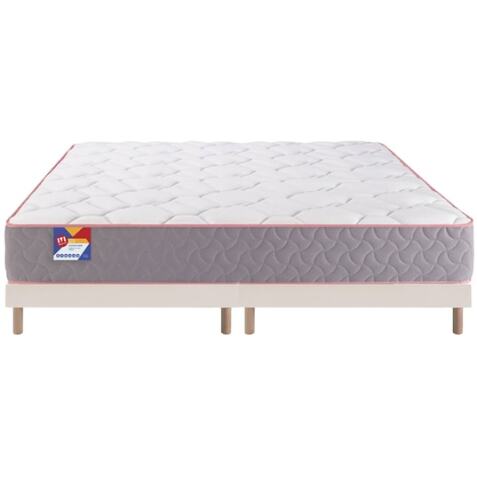 MERINOS Ensemble Matelas Sommier 160 x 200 Au lit 160x200 + 2 sommiers sable pieds
